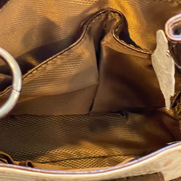 Marc Chantal Patent Leather Shoulder Bag – Two-Tone Faux Snakeskin Animal Print - Picture 8 of 15